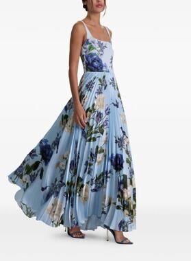 Alice + Olivia CAROLYN PLEATED MAXI DRESS
